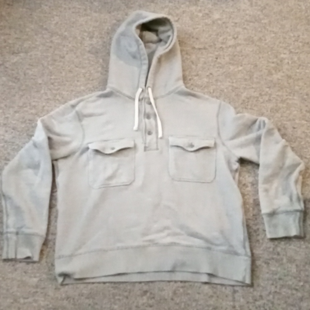 Grey J crew men's hoodie (large)